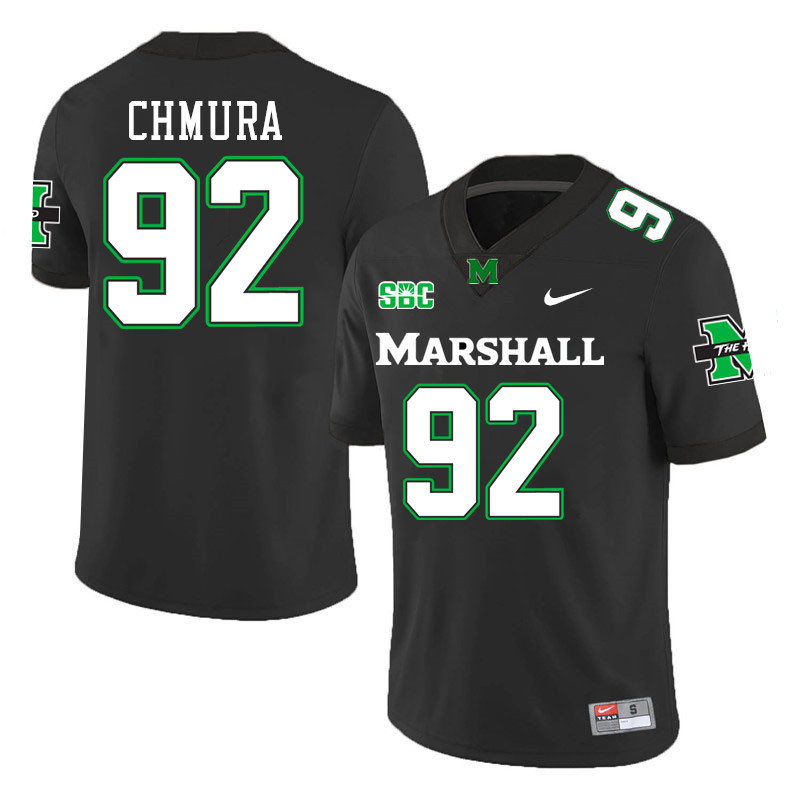 Marshall Thundering Herd #92 Cam Chmura College Football Jerseys Stitched-Black